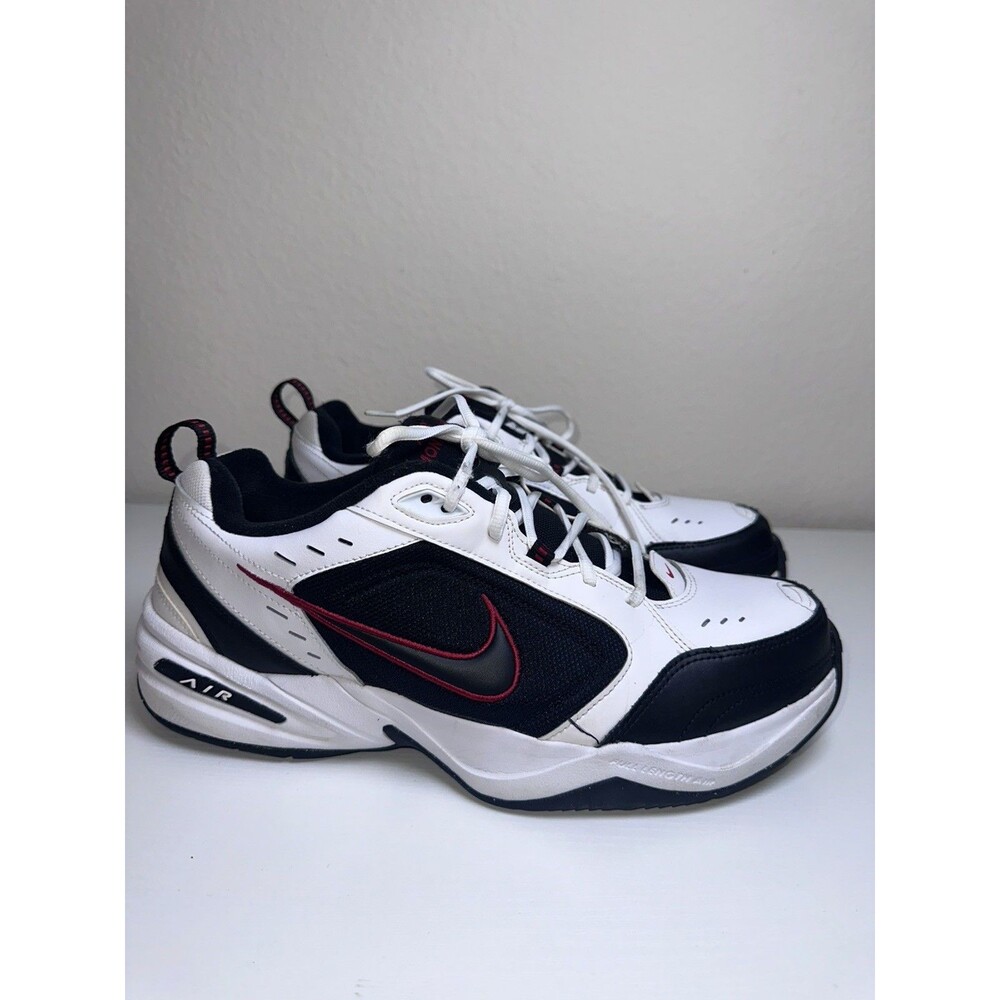 Nike Air Monarch IV White Black Red Sneakers 416355-101 Medium Width Size 14